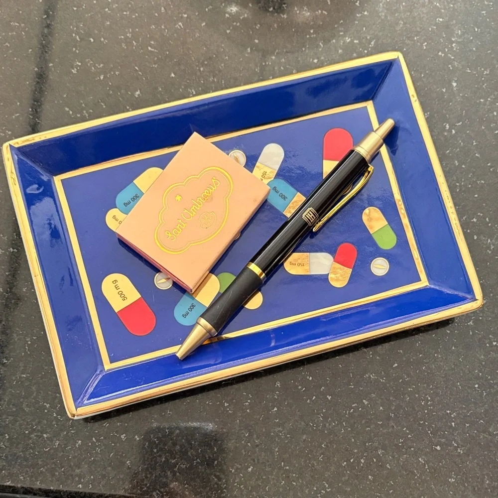 Jonathan Adler White and Blue Decorative Tray